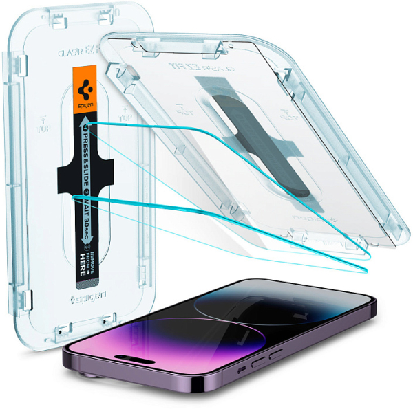 Купить Защитное стекло Spigen Glas.tR EZ Fit 2 Pack (AGL05214) для iPhone 14 Pro (Transparency)